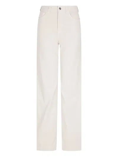 Emporio Armani Mid-rise Wide-leg Denim Jeans With Belt Loops In White