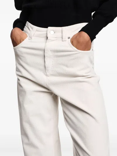 Emporio Armani Mid-rise Wide-leg Denim Jeans With Belt Loops In White