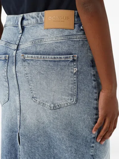 Dondup Button-front Frayed Denim Maxi Skirt