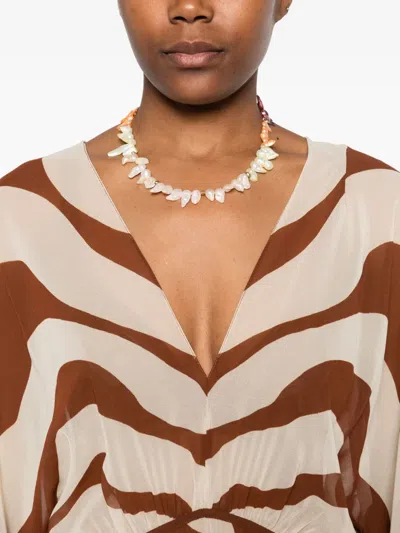 Johanna Ortiz Printed Spiritual Healers Kaftan Maxi Dress In Brown