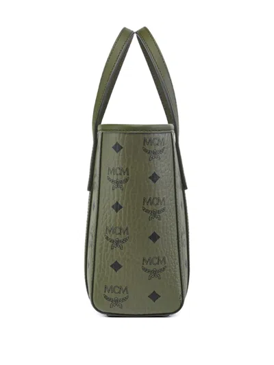 Mcm Mini Toni Visetos-monogram Top-zip Tote Bag In Green