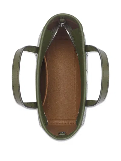 Mcm Mini Toni Visetos-monogram Top-zip Tote Bag In Green