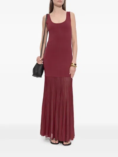 Michael Michael Kors Pleated-skirt Maxi Dress In Red