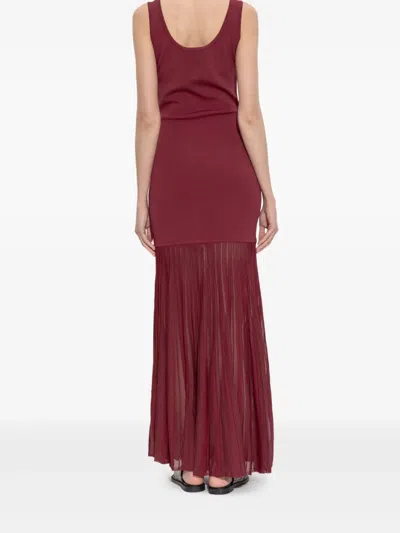 Michael Michael Kors Pleated-skirt Maxi Dress In Red