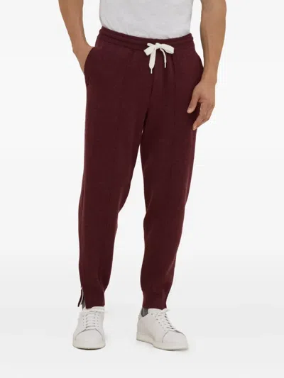 Brunello Cucinelli Double Knit Trousers In Purple