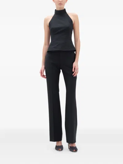 Remain Birger Christensen High-neck Button-fastening Top In Black