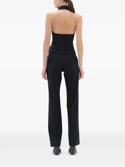 Remain Birger Christensen High-neck Button-fastening Top In Black