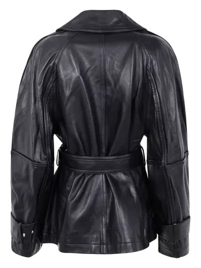 Rohe Sculptural Leather Jacket In Black