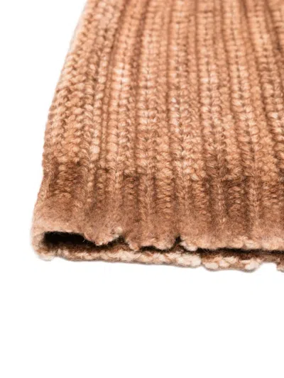 Avant Toi Ribbed Beanie In Brown