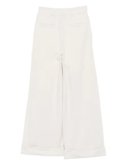 Balmain Button-detailed Trousers In White