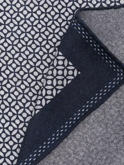 Brunello Cucinelli Geometric-pattern Silk Scarf In Blue