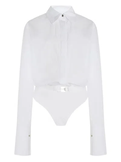 Brandon Maxwell Bradshaw Belted Shirt Bodysuit