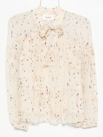 Ba&sh Kamala Bow-detailed Printed Blouse In Neutral