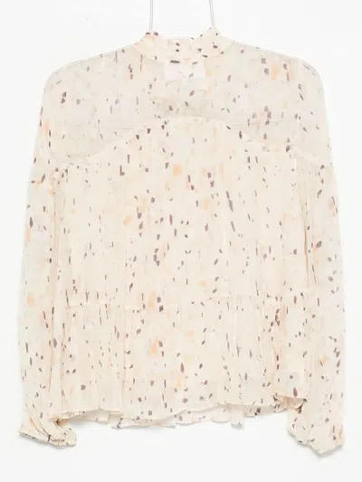 Ba&sh Kamala Bow-detailed Printed Blouse In Neutral