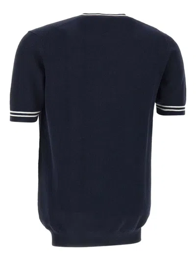 Diktat Ribbed-trim Short-sleeve T-shirt In Blue