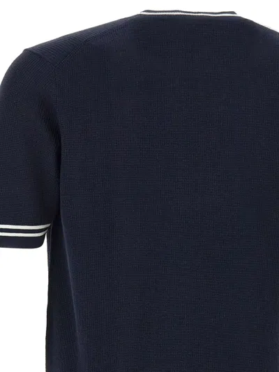 Diktat Ribbed-trim Short-sleeve T-shirt In Blue