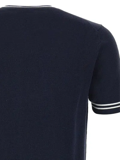 Diktat Ribbed-trim Short-sleeve T-shirt In Blue