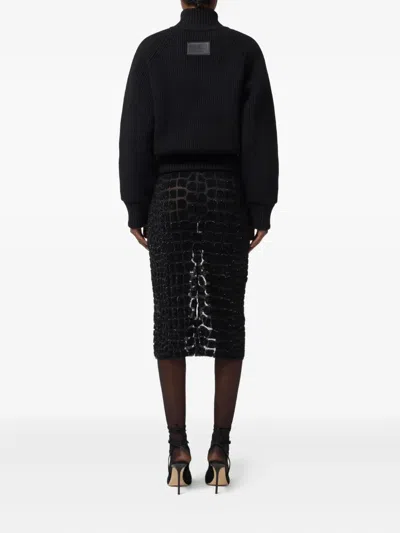 Elisabetta Franchi Ribbed-knit Zip-front Bomber Jacket