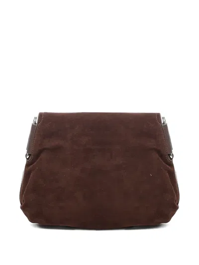 Coccinelle Suede Leather Shoulder Bag In Brown