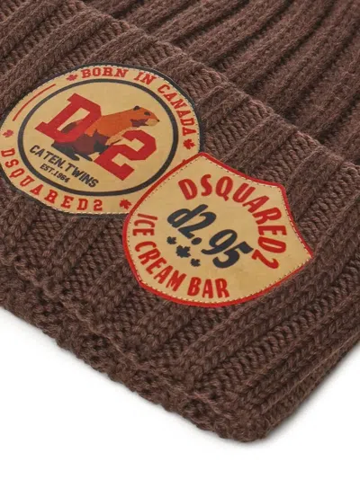 Dsquared2 Ribbed Logo-patch Beanie
