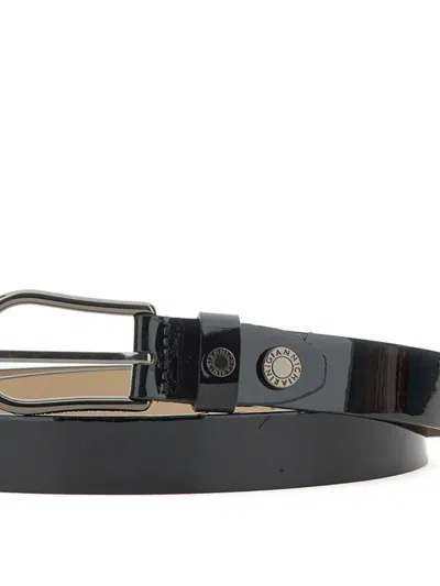 Gianni Chiarini Patent Leather Belt In Black