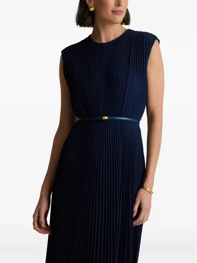 St John St. John Collection Emery Pleated Lightweight Crepe Gown In Black