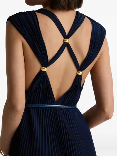 St John St. John Collection Emery Pleated Lightweight Crepe Gown In Black