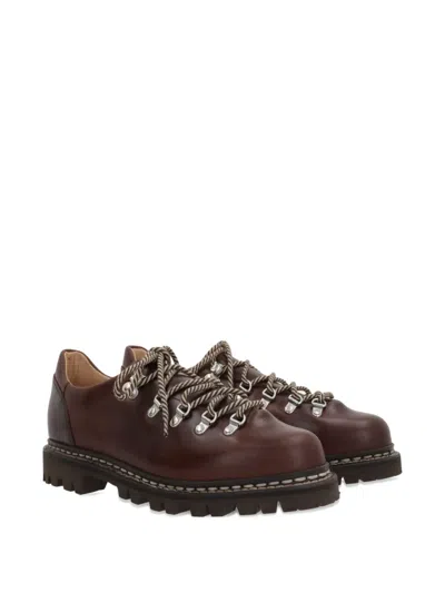 Paraboot Round Toe Lace-up Shoes In Burgundy