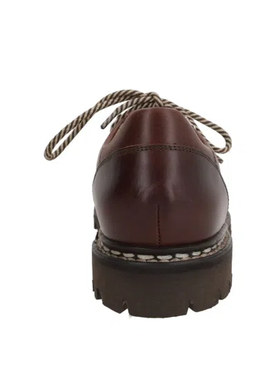 Paraboot Round Toe Lace-up Shoes In Burgundy