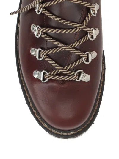 Paraboot Round Toe Lace-up Shoes In Burgundy