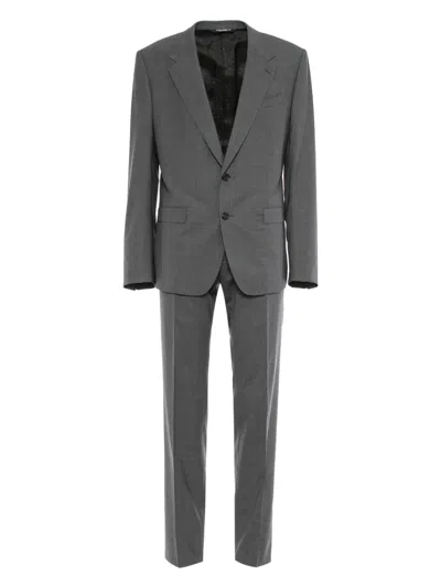 Dolce & Gabbana Two-button Wool Suit In Gray
