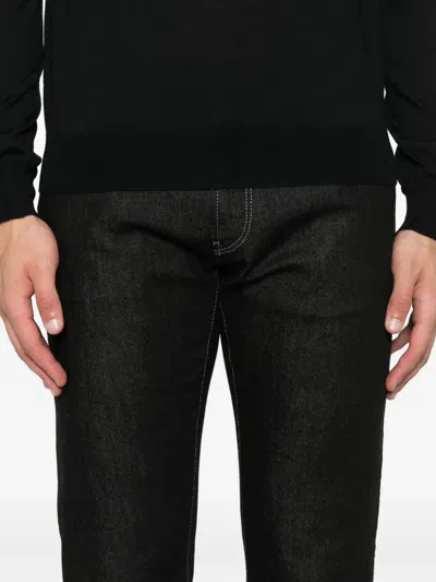 Giorgio Armani Contrast-stitching Jeans In Black