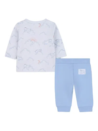 Kenzo Cloud-print Trouser And Sweatshirt Set In Blue