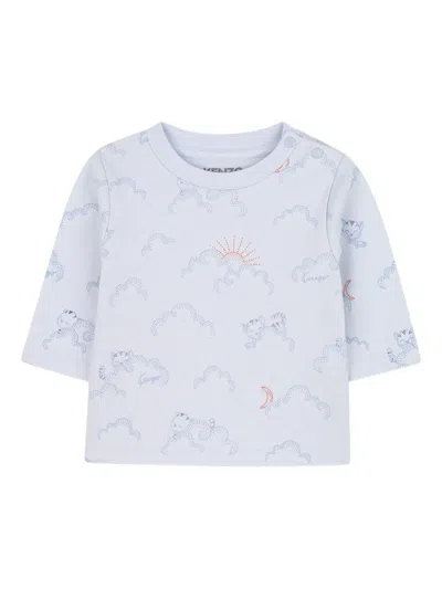 Kenzo Cloud-print Trouser And Sweatshirt Set In Blue