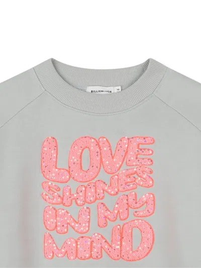 Billieblush Love Slogan Sweatshirt In Gray