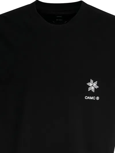 Goldwin Oamc Logo-print Cotton T-shirt In Black