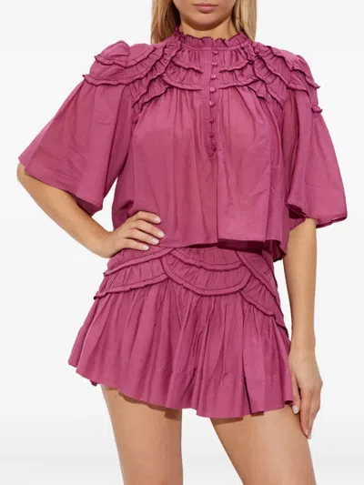 Isabel Marant Étoile Carmen Crop Ruffle Top