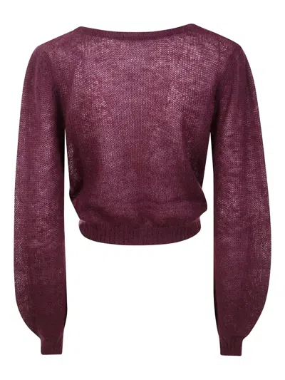 Twinset Twin-set Long Sleeve Sweater In Burgundy