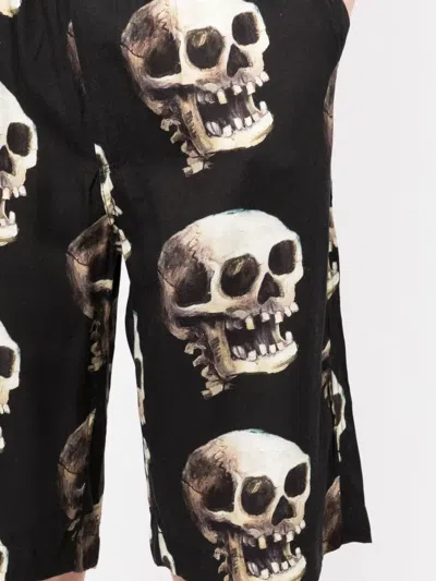 Endless Joy Skull-print Elasticated-waist Shorts In Black