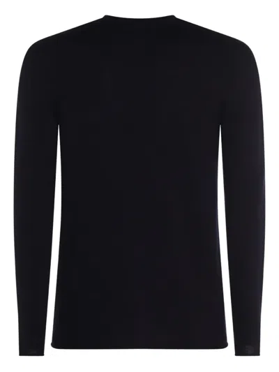 Giorgio Armani Timeless Crewneck Sweater With Long Sleeves In Black