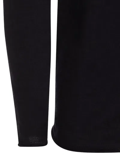 Giorgio Armani Timeless Crewneck Sweater With Long Sleeves In Black
