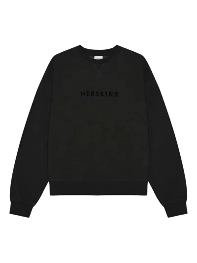 Herskind Lizette Embroidered-logo Sweatshirt In Black