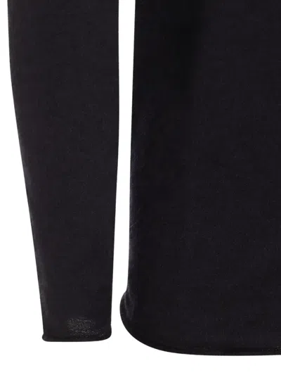Giorgio Armani Timeless Crewneck Sweater With Long Sleeves In Black