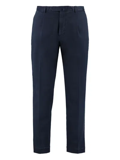 The (alphabet) Pleated Cotton Trousers In Blue