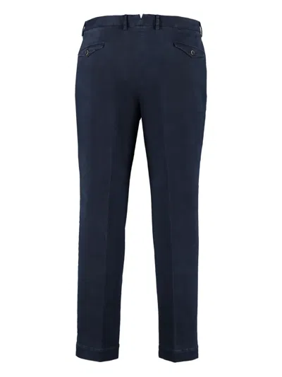 The (alphabet) Pleated Cotton Trousers In Blue