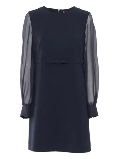 Max Mara Ritmo Midi Dress With Sheer Sleeves In Pink