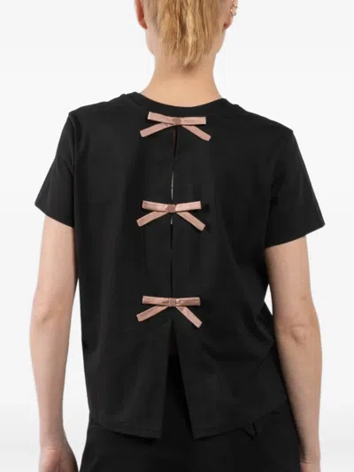 Dorothee Schumacher T-shirt With Satin Bows On The Back In Black