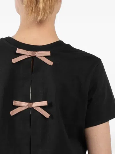 Dorothee Schumacher T-shirt With Satin Bows On The Back In Black