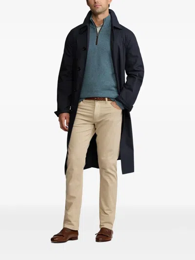 Ralph Lauren Wool Trench Coat In Brown