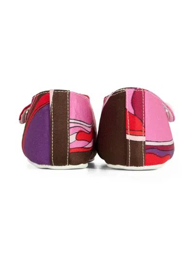 Pucci Junior Abstract-print Mary Jane Ballet Flats In Pink